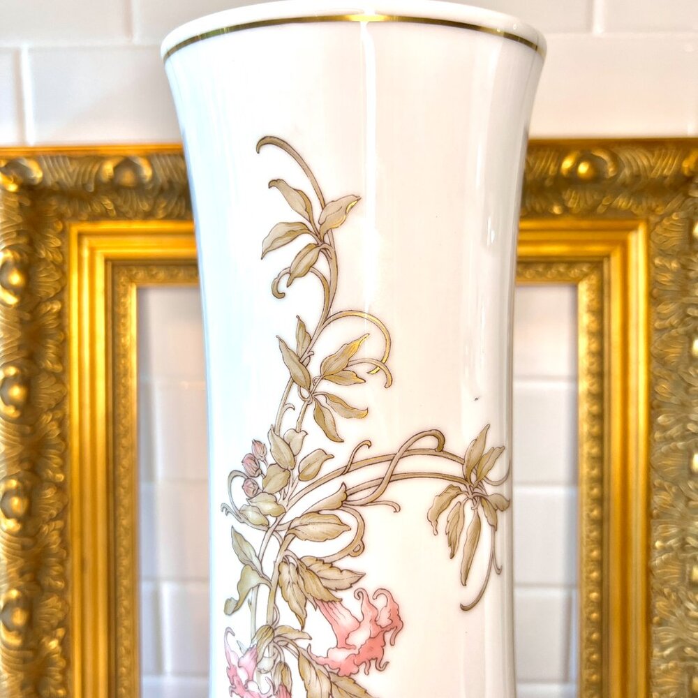KAISER - Vintage 1960s 'La Boheme' Art Nouveau-Style Vase - MCM, Gold, Floral - Picture 8 of 12